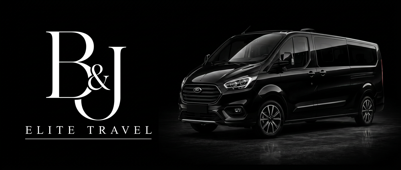 B&J Elite Travel black private hire minibus